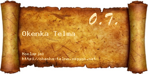 Okenka Telma névjegykártya
